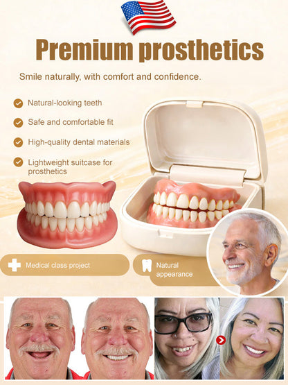 [Comes with Portable Denture Case] Regain Your Smile with Dentures