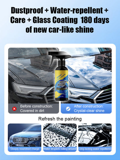 🌐Ultimate 6-in-1 Car Nano Coating Spray | Hydrophobic Ceramic Shield, Scratch Repair & High-Gloss Shine | Waterless Wash & UV Protection