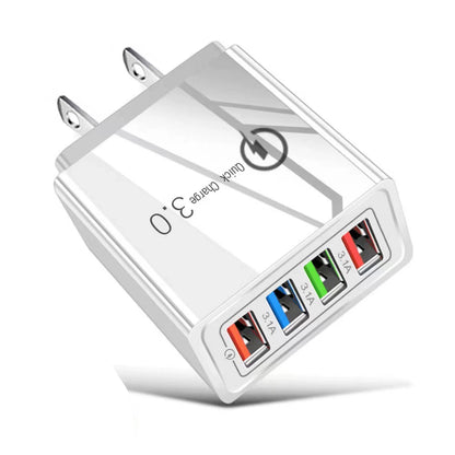 【Device Savior】Four-Port Travel Charger for Extended Phone Battery Life