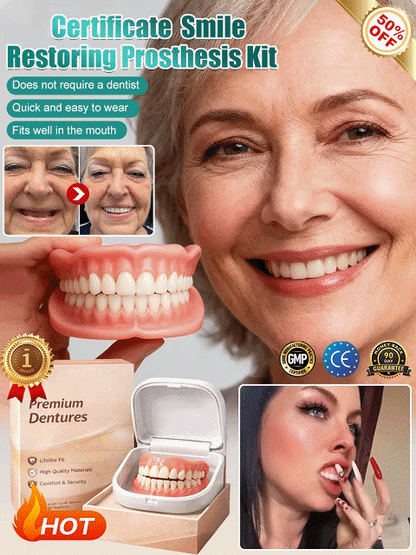 [Comes with Portable Denture Case] Regain Your Smile with Dentures