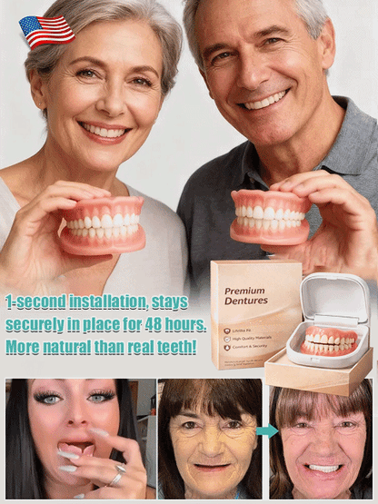 [Comes with Portable Denture Case] Regain Your Smile with Dentures