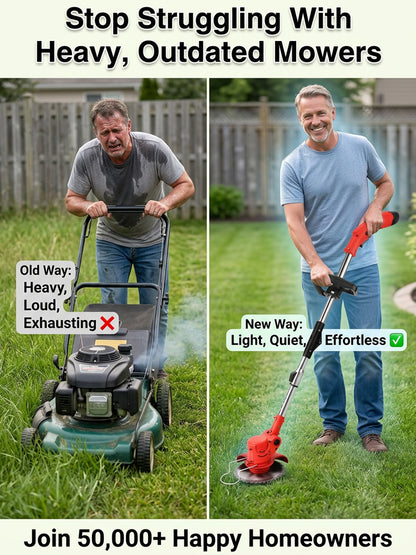 【Ultra-long Endurance】Electric Folding Lawn Mower丨Clear 10 Acres in One Morning